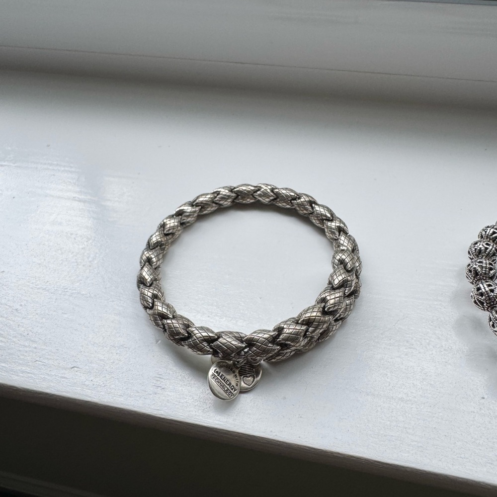 Alex and Ani Silver Heart Charm Bracelet